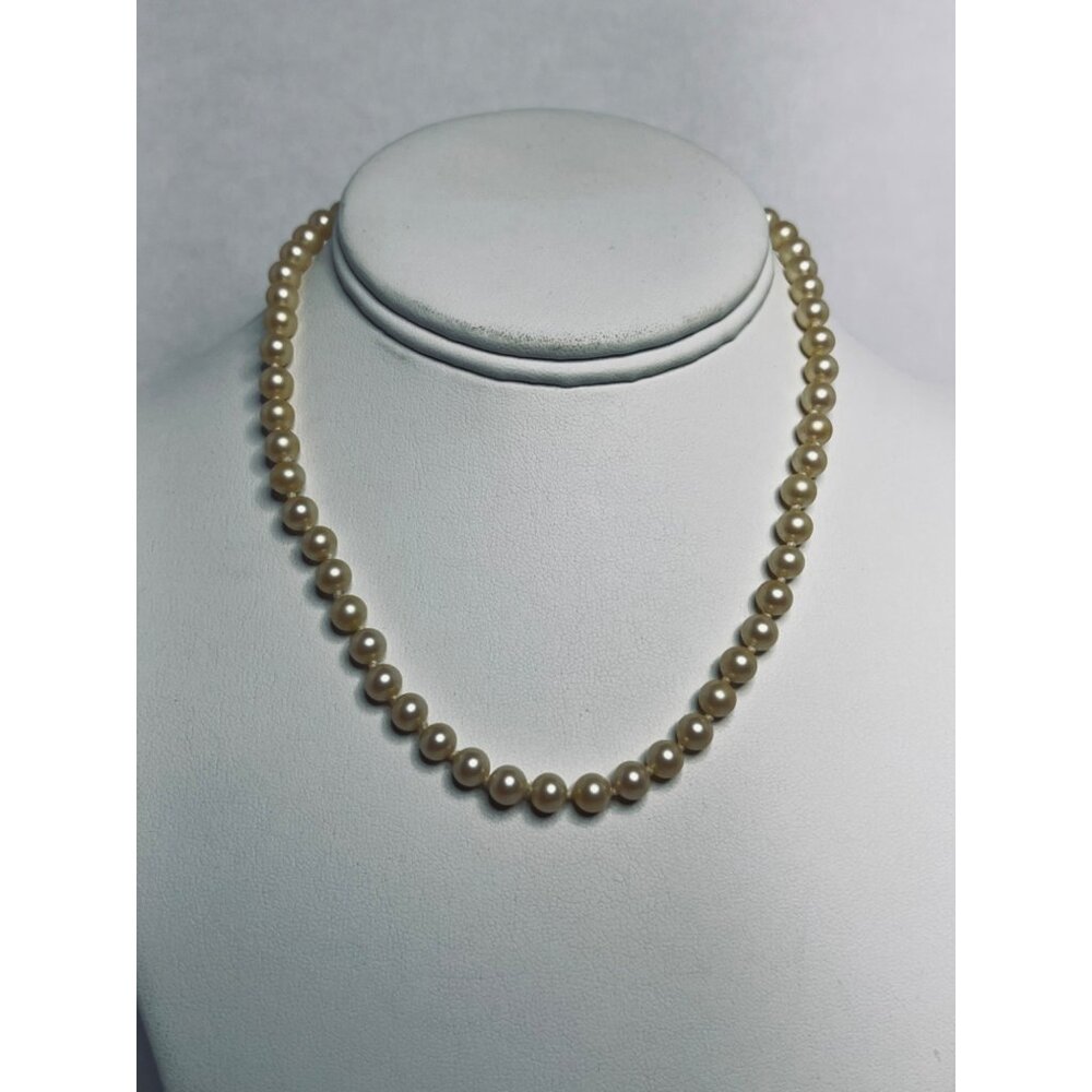 Vintage Faux Pearl Choker Necklace (5386)